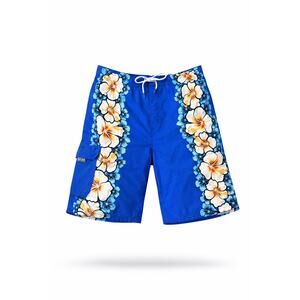 Gotcha Blue Hawaiian Floral Board Shorts Mens XL Surf Swim Beach